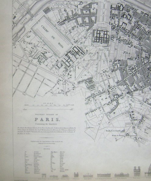  Western Division of Paris Containing the Quartiers [with] Eastern Division of Paris Containing the Quartiers [2 joined plans].  Clark, W. B. [drawn by].