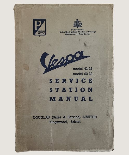  Vespa Model 42 L2 Model 92 L2 Service Station Manual.  Douglas Ltd.