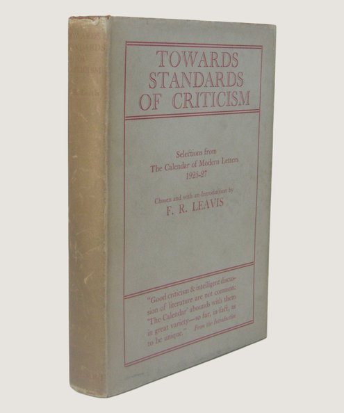  Towards Standards of Criticism.  Leavis, F. R.
