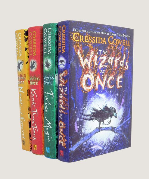  The Wizards of Once [with] Twice Magic [and] Knock Three Times [and] Never and Forever. [Complete set of signed first editions]  Cowell, Cressida.