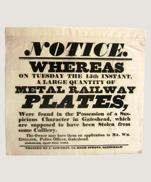  Metal Railway Plates [Coal Mining Broadside]  