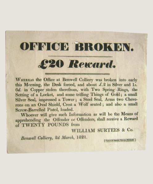  Office Broken [Crime and Coal Mining Handbill].  