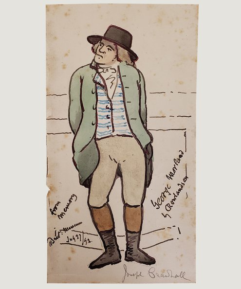  Original Watercolour of George Morland.  Crawhall, Joseph.