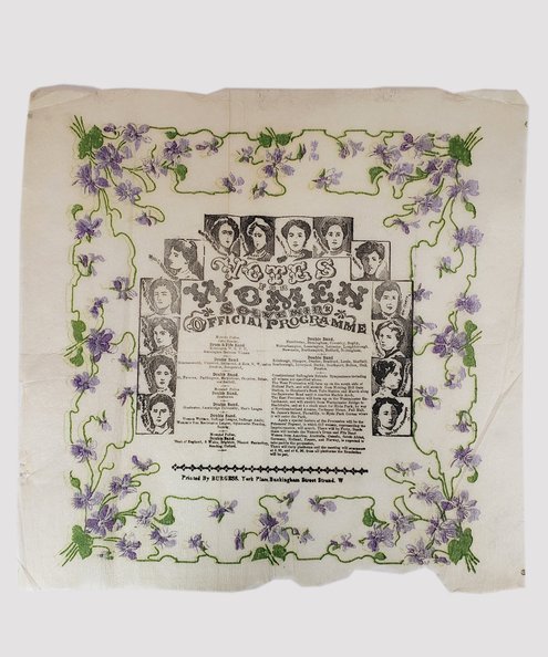  Votes For Women Souvenir Official Programme [crepe paper Suffragette napkin].  
