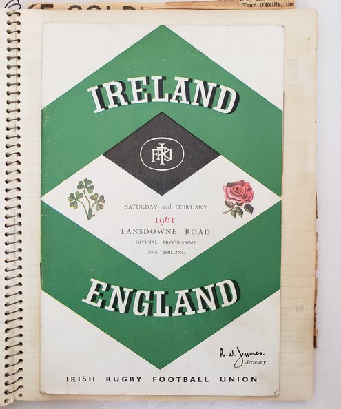  Rugby ephemera schoolboy scrap book [Compiled 1960-1961]  