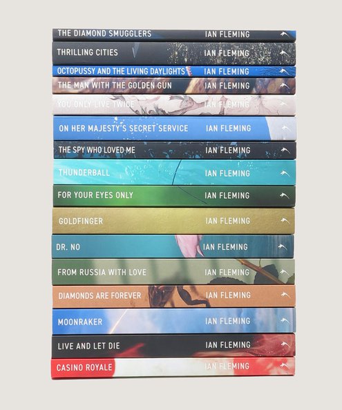  The Complete Ian Fleming Publications 007 Paperback Series: Casino Royale; Live and Let Die; Moonraker; Diamonds are Forever; From Russia with Love; Dr. No; Goldfinger; For Your Eyes Only; Thunderball; The Spy Who Loved Me; On Her Majesty’s Secret Service; You Only Live Twice; The Man with the Golden Gun; Octopussy and the Living Daylights; [plus] The Diamond Smugglers; [and] Thrilling Cities.  Fleming, Ian.