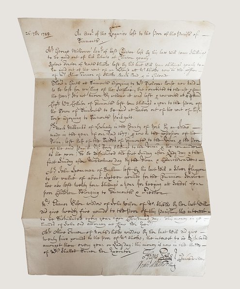  Tynemouth: An Account of the Legacies Left to the Poor of the Parish of Tinmouth.  