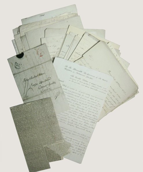 Important Early Railway archive detailing the establishment of the Byers Green branch of the Clarence Railway (latterly part of the Stockton and Darlington Railway co.) and Robert Surtees’ opposition to it. Byers Green Branch Line Railway Archive.  Various. 