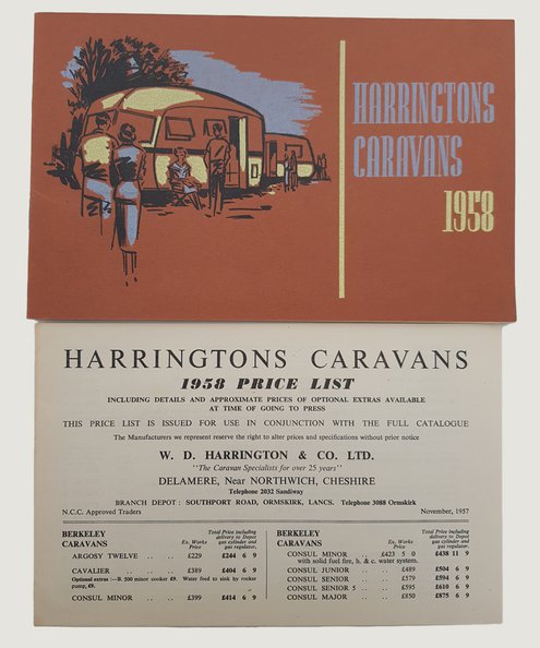  Harringtons Caravans 1958 [catalogue with associated correspondence].  Harringtons.